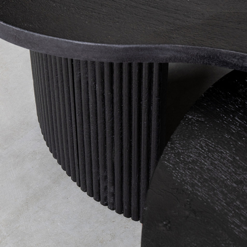 LABEL51 Salontafel Timon - Zwart - Mangohout - 100 cm - Afbeelding 4