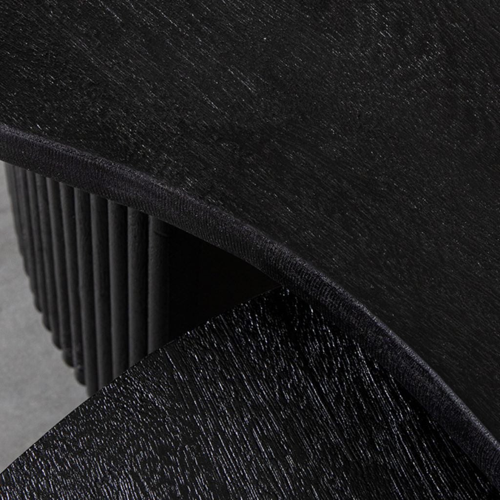 LABEL51 Salontafel Timon - Zwart - Mangohout - 100 cm - Afbeelding 5