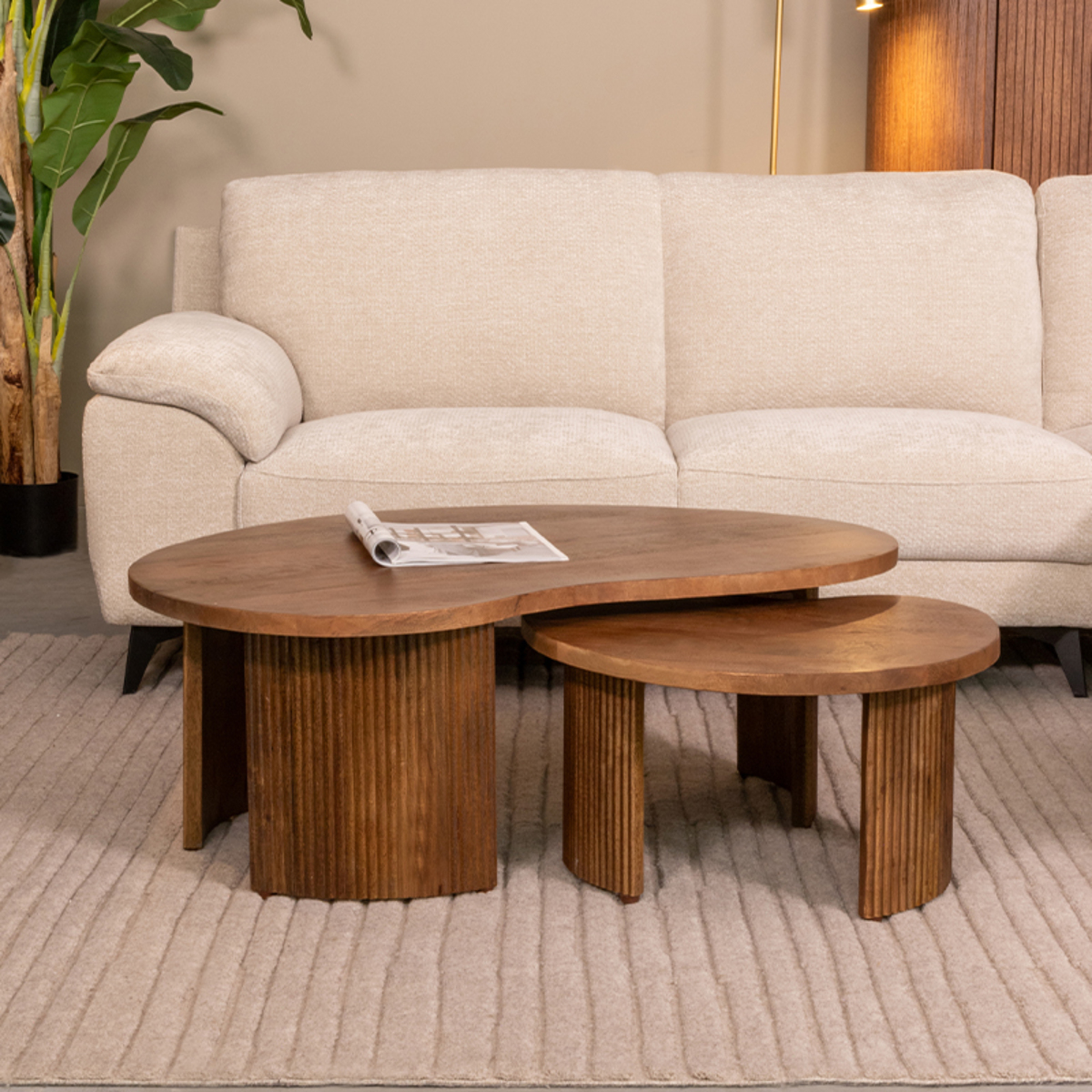 Het Steigerhouthuis LABEL51 Salontafel Timon - Nature - Mangohout - 100 cm