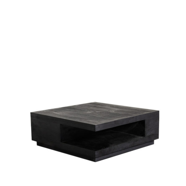 LABEL51 Salontafel Square - Zwart - Mangohout - 80 cm - Afbeelding 5