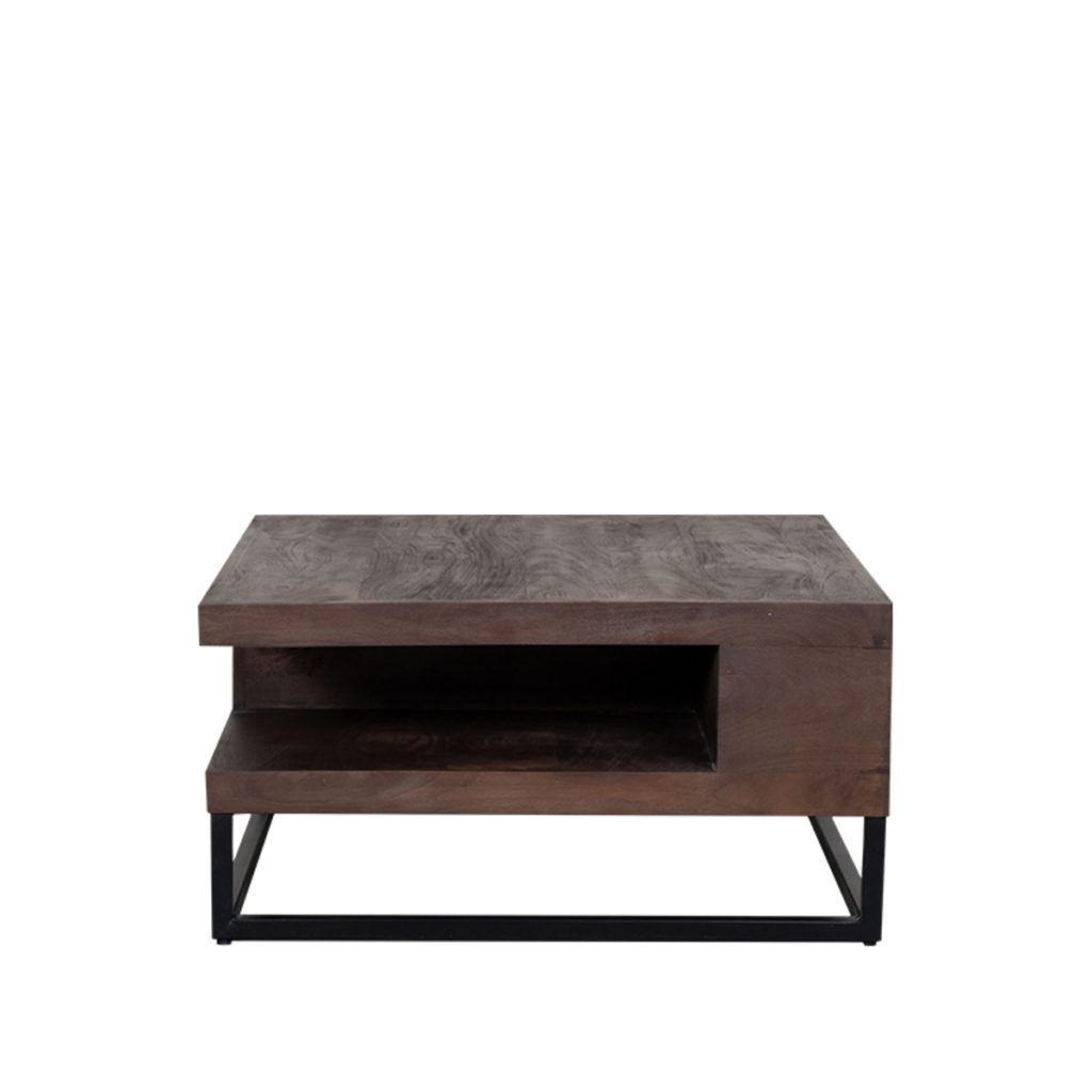 LABEL51 Salontafel Cube - Espresso - Mangohout - 80 cm - Afbeelding 3