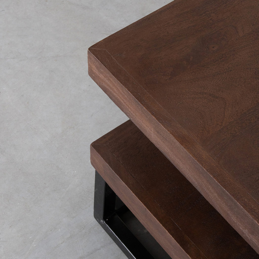 LABEL51 Salontafel Cube - Espresso - Mangohout - 80 cm - Afbeelding 6