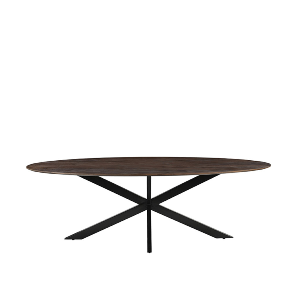 LABEL51 Eetkamertafel James - Espresso - Mangohout - 240 cm - Ovaal - Afbeelding 2