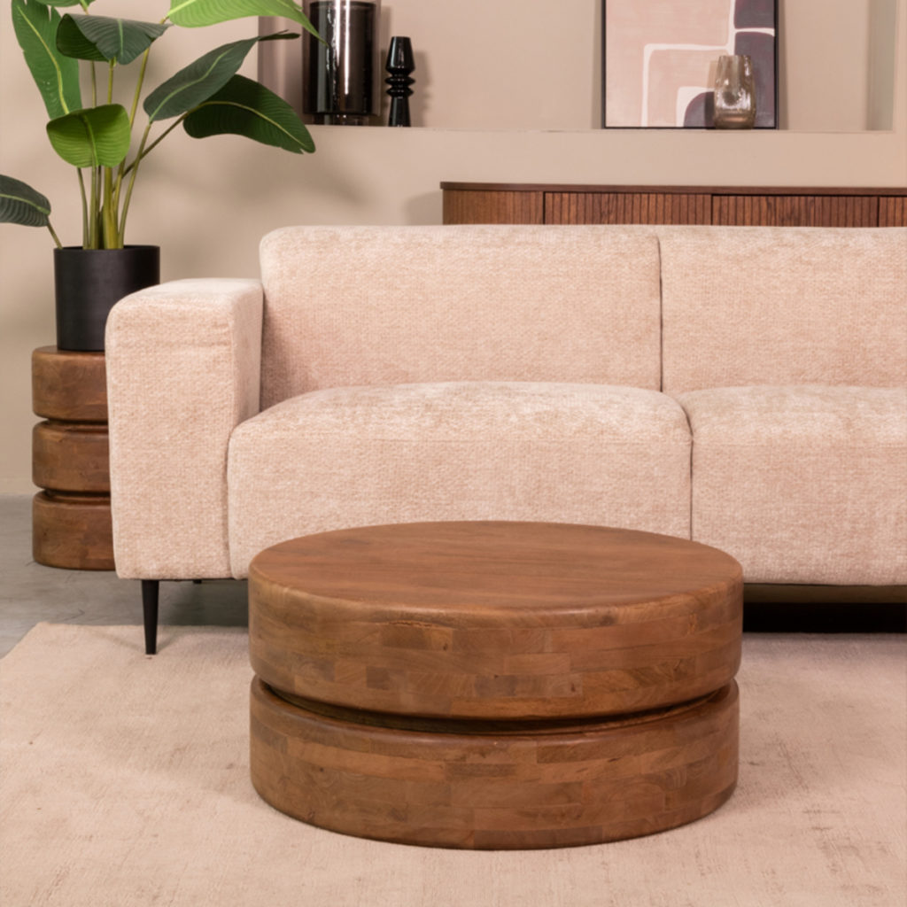 LABEL51 Salontafel Milly - Nature - Mangohout - 70 cm - Afbeelding 2