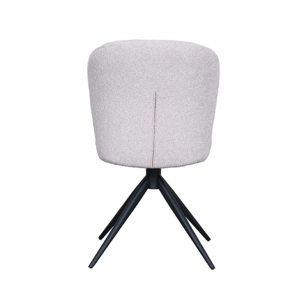 LABEL51 Eetkamerstoel Kimo - Naturel - Boucle - Zwart Onderstel - Afbeelding 6