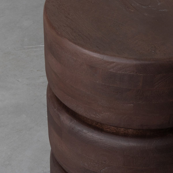 LABEL51 Bijzettafel Milly - Espresso - Mangohout - 35 cm - Afbeelding 5