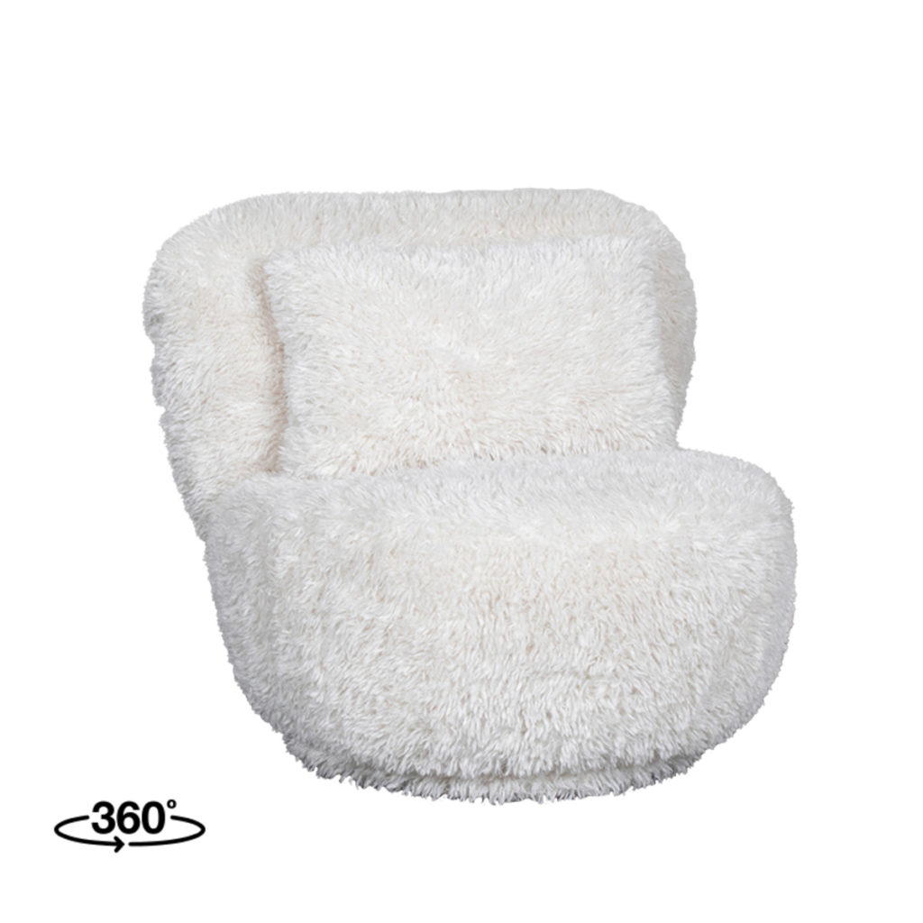 LABEL51 Fauteuil Doodle - Crème - Fluffy - Afbeelding 3