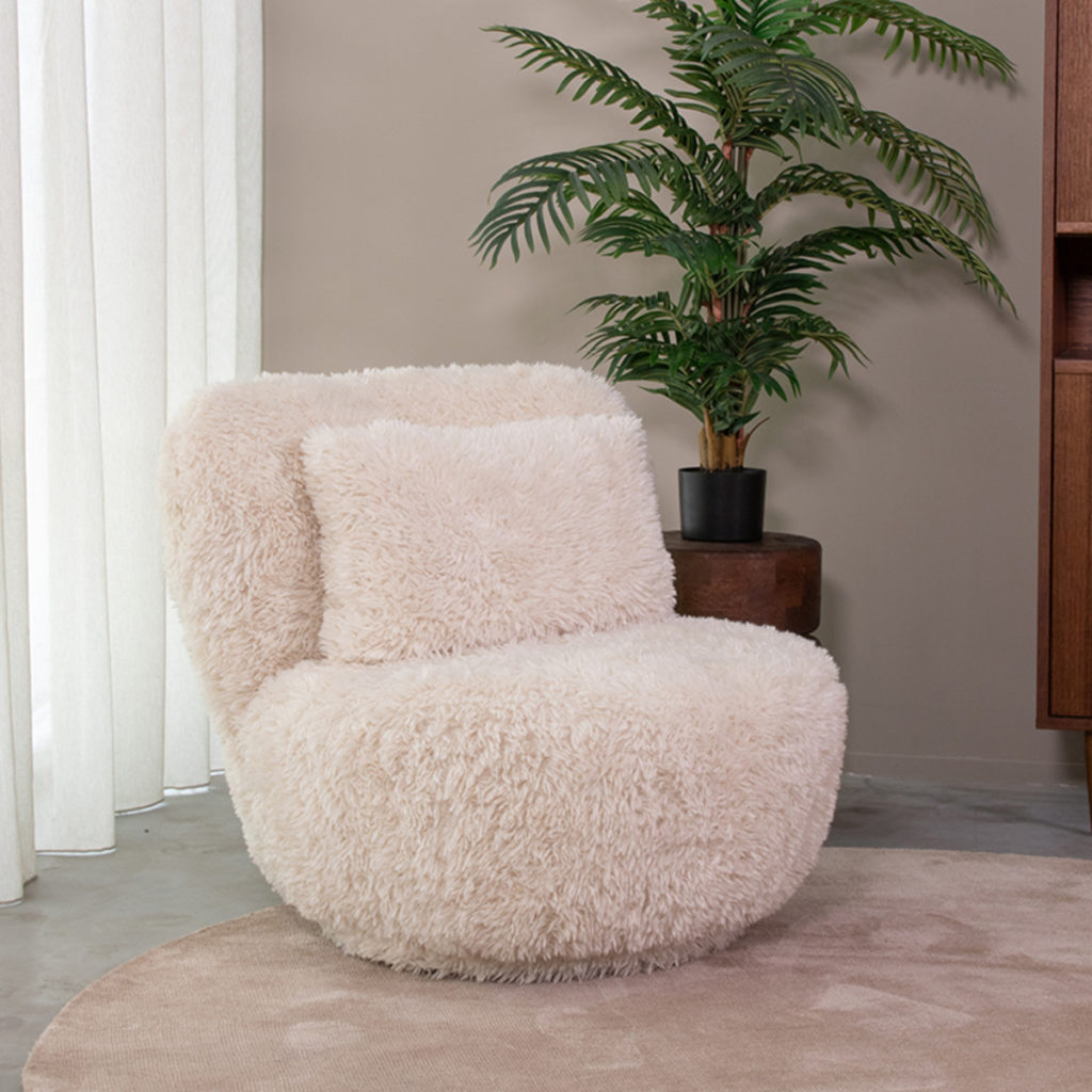 LABEL51 Fauteuil Doodle - Crème - Fluffy - Afbeelding 2