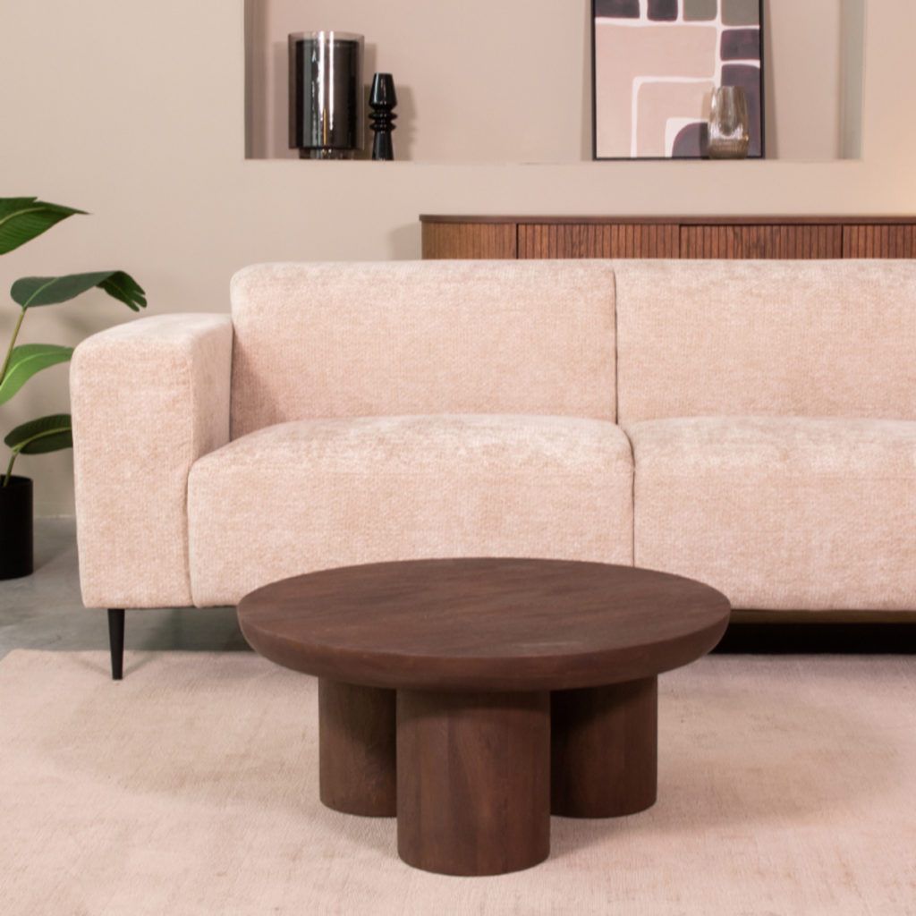 LABEL51 Salontafel Olly - Espresso - Mangohout - 90 cm - Afbeelding 2