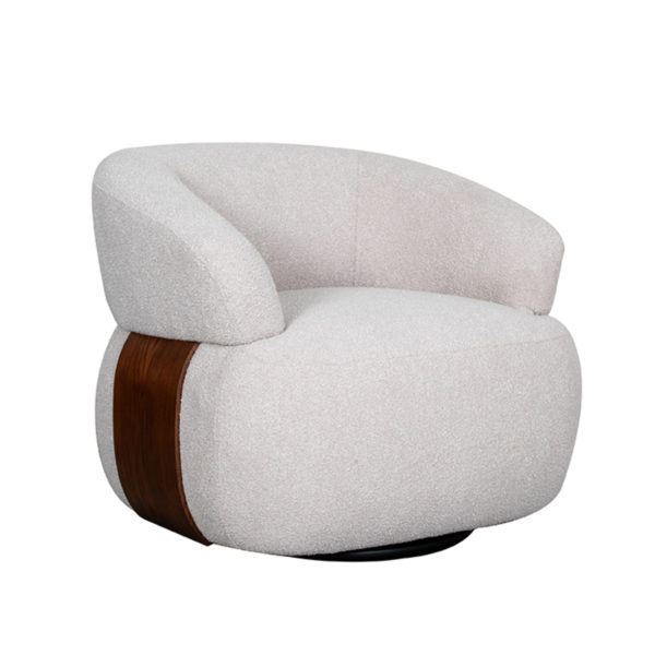 LABEL51 Fauteuil Valenza - Naturel - Boucle - Walnoot Eiken - Afbeelding 3