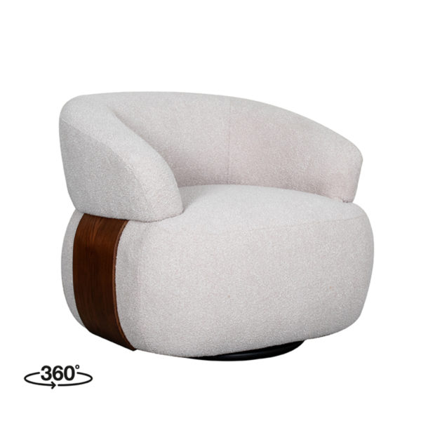 LABEL51 Fauteuil Valenza - Naturel - Boucle - Walnoot Eiken - Afbeelding 2