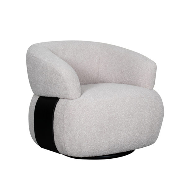 LABEL51 Fauteuil Valenza - Naturel - Boucle - Zwart Eiken - Afbeelding 3