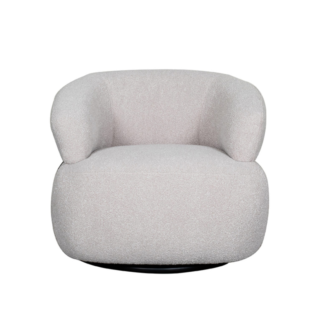 LABEL51 Fauteuil Valenza - Naturel - Boucle - Zwart Eiken - Afbeelding 4