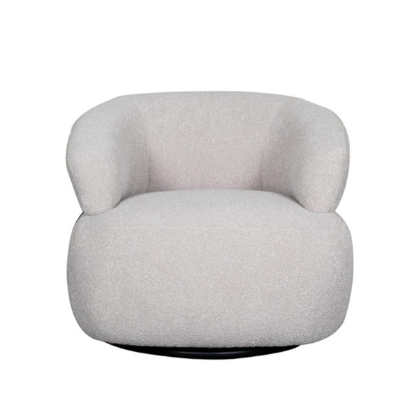 LABEL51 Fauteuil Valenza - Naturel - Boucle - Zwart Eiken - Afbeelding 4