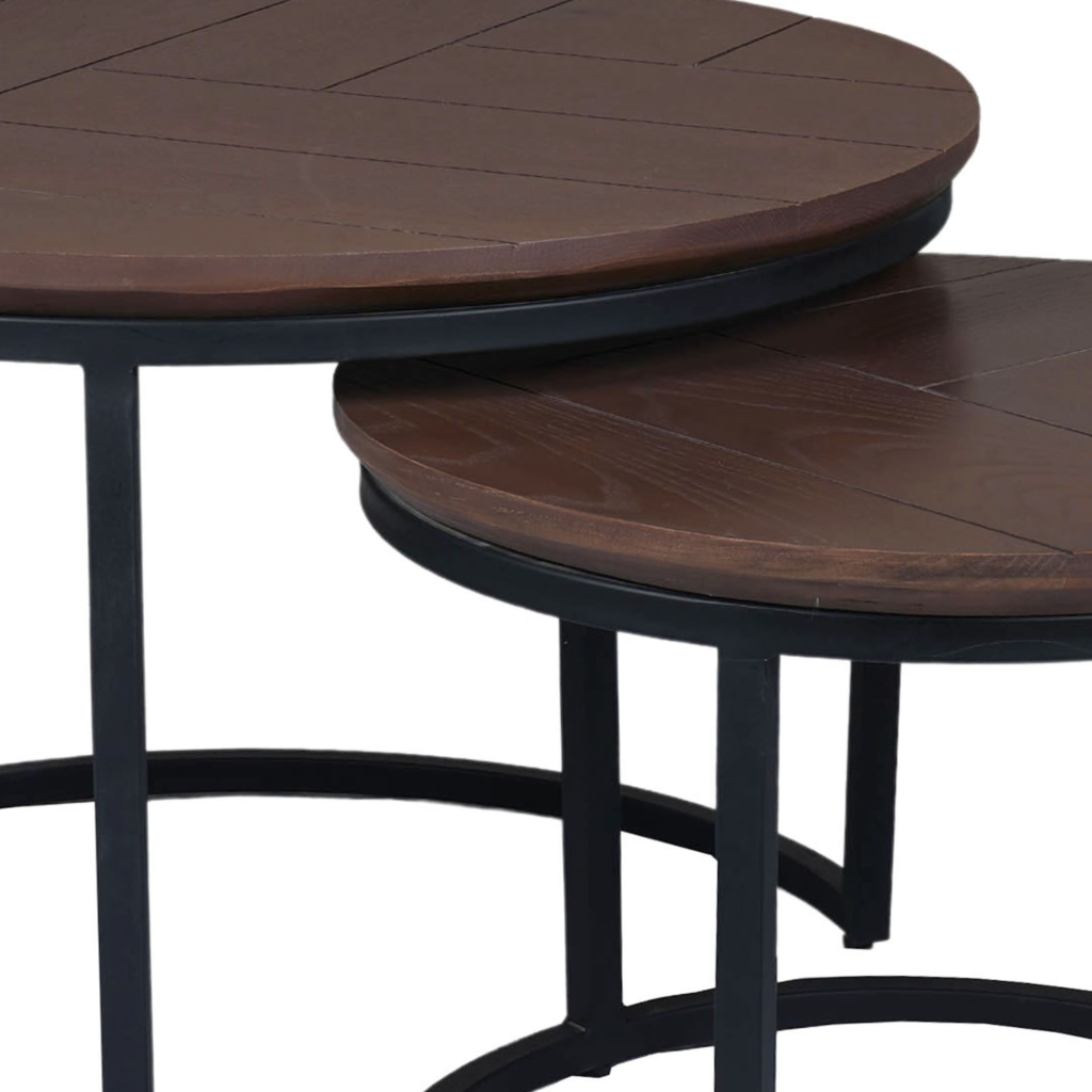 Salontafel Otik Walnut Oak | 70 cm | set van 2 - Afbeelding 3