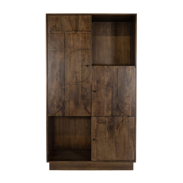 Wandkast 180 met 3 deuren en 2 open vakken, Dark Walnut - Afbeelding 3