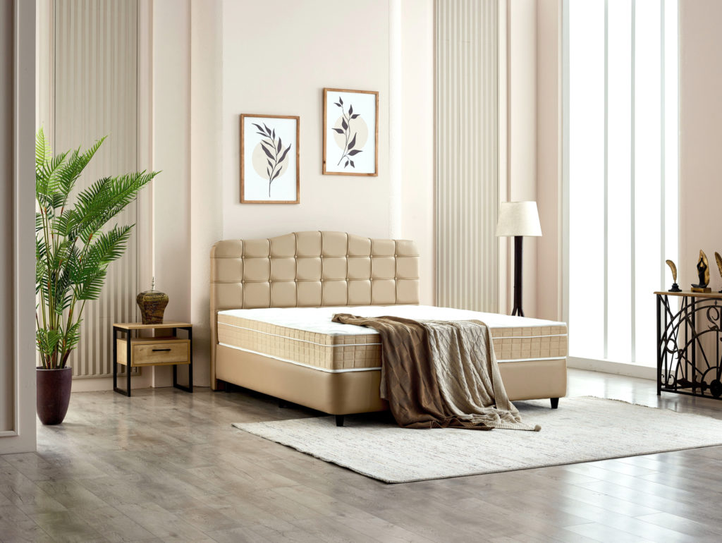 Opbergboxspring Marrakech Kunstleer Beige 160x200 - Afbeelding 3