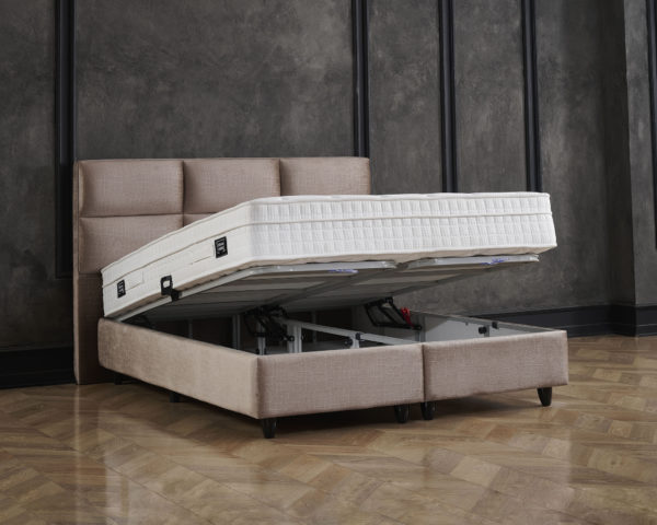 Opbergboxspring Mississippi Taupe 140x200 - Afbeelding 3