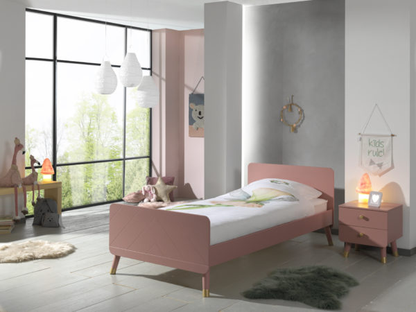 Deze BILLY-combinatie bestaat uit het terra roze BILLY-bed (90x200cm) en de bijpassende terra roze nachtkastje. - Afbeelding 4
