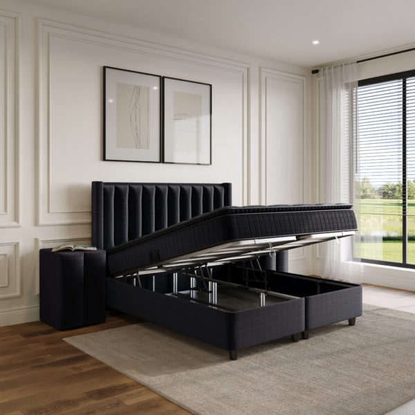 Opbergboxspring Blackpearl Antraciet 140x200 - Afbeelding 4