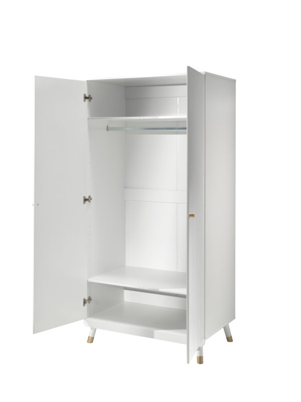 Deze BILLY-combinatie bestaat uit het witte BILLY-bed (90x200cm), het witte nachtkastje, de 2-deurs kleerkast en de commode. - Afbeelding 5