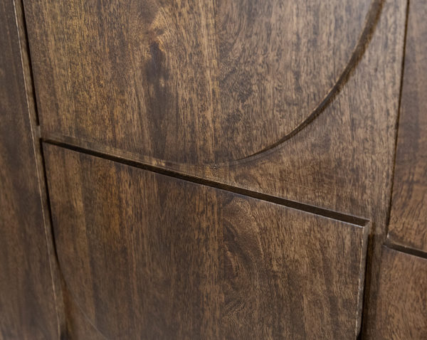 Wandkast 180 met 3 deuren en 2 open vakken, Dark Walnut - Afbeelding 5