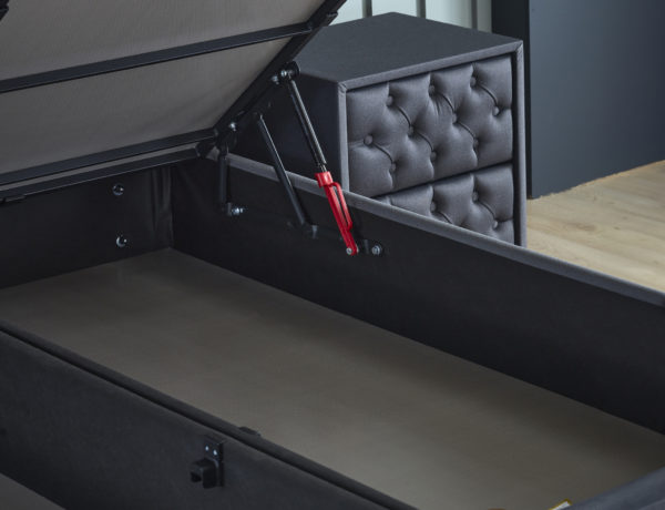 Opbergboxspring Chestybedd Antraciet 140x200 - Afbeelding 5