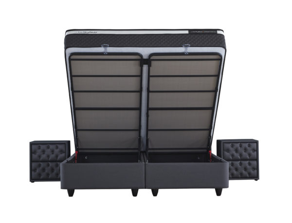 Opbergboxspring Chestybedd Antraciet 140x200 - Afbeelding 10
