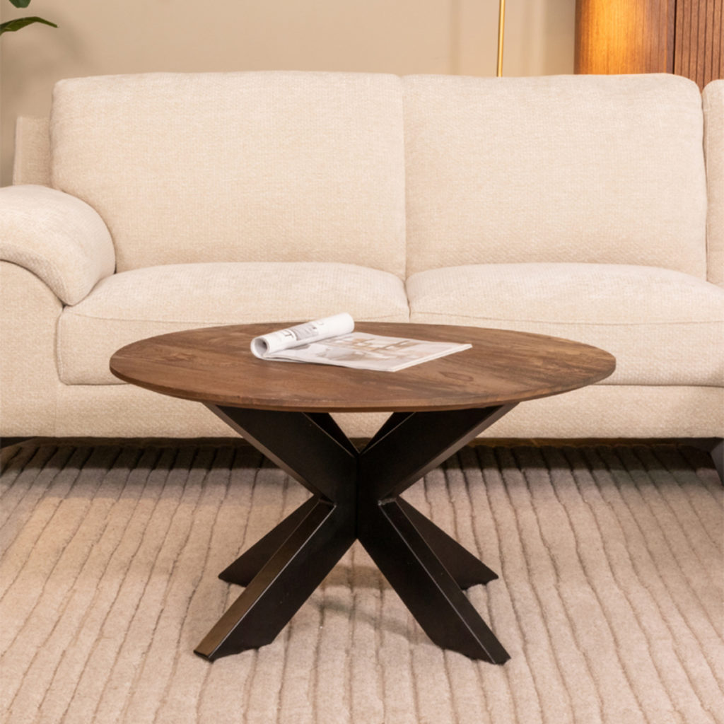 LABEL51 Salontafel Otis - Espresso - Mangohout - 80 cm - Afbeelding 2