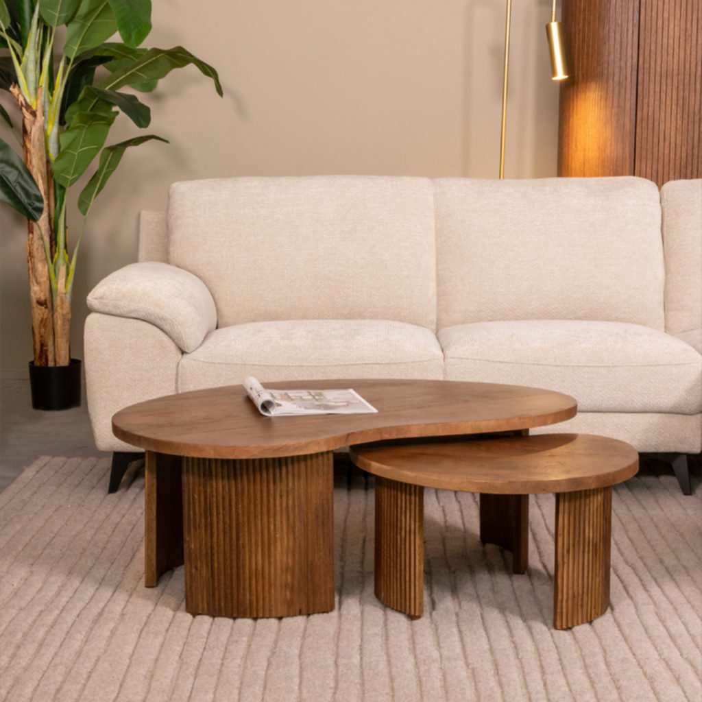 LABEL51 Salontafel Timon - Nature - Mangohout - 100 cm - Afbeelding 2