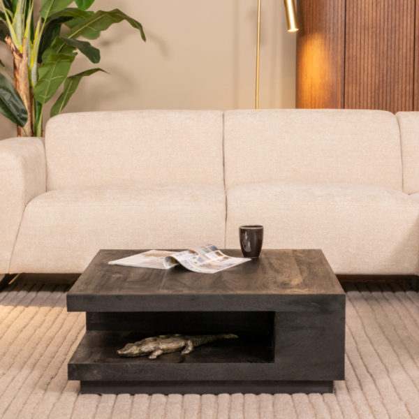 LABEL51 Salontafel Square - Zwart - Mangohout - 80 cm - Afbeelding 2