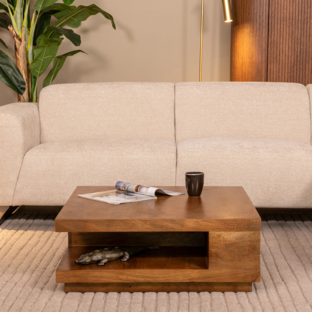 LABEL51 Salontafel Square - Nature - Mangohout - 80 cm - Afbeelding 2
