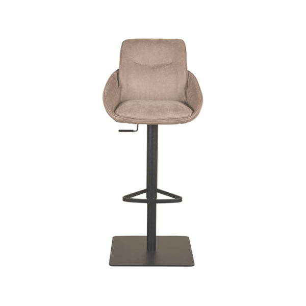 LABEL51 Barkruk Beauty - Taupe - Micro Suede - Gaslift - Afbeelding 5