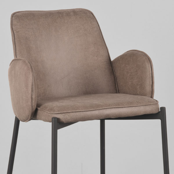 LABEL51 Barkruk Joni - Taupe - Microfiber - Zithoogte 78 - Afbeelding 6