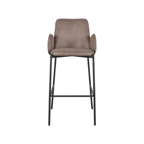 LABEL51 Barkruk Joni - Taupe - Microfiber - Zithoogte 78 - Afbeelding 3