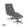 LABEL51 Fauteuil Alvar - Antraciet - Cosmo - Incl. Hocker - Afbeelding 4