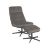 LABEL51 Fauteuil Alvar - Antraciet - Cosmo - Incl. Hocker - Afbeelding 5