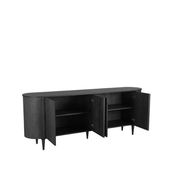 LABEL51 Dressoir Oliva - Zwart - Eiken - Dressoir 220 cm - Afbeelding 2