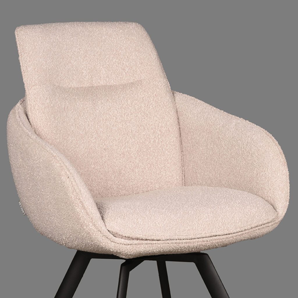 LABEL51 Eetkamerstoel Beauty - Naturel - Boucle - Afbeelding 6
