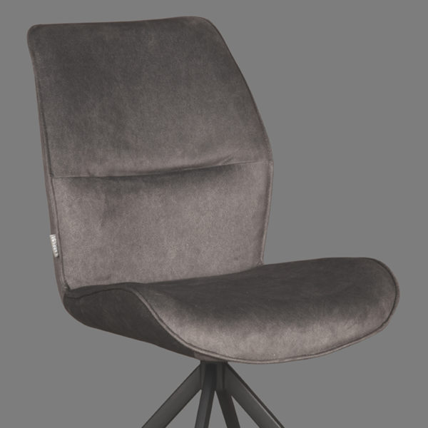 LABEL51 Eetkamerstoel Comfy - Antraciet - Cosmo - Zwart Onderstel - Afbeelding 6