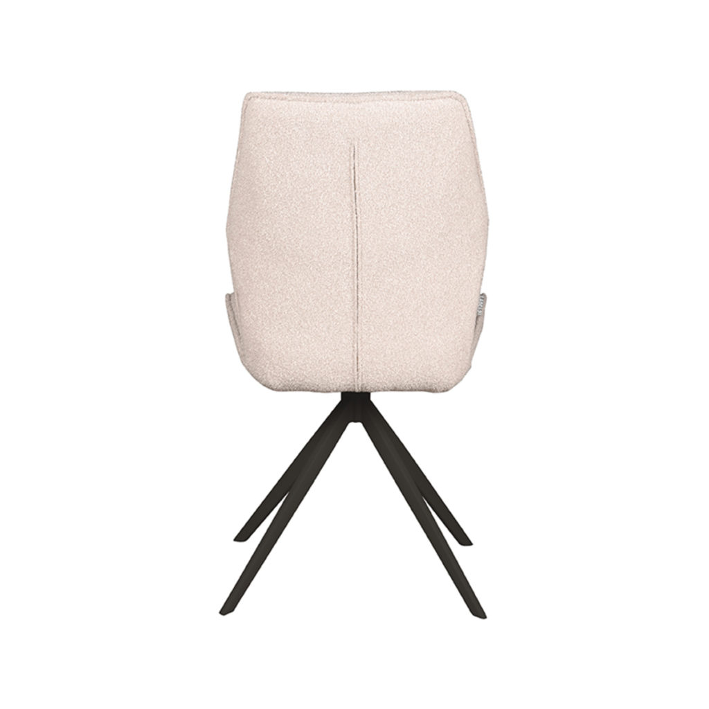 LABEL51 Eetkamerstoel Comfy - Naturel - Boucle - Zwart Onderstel - Afbeelding 4