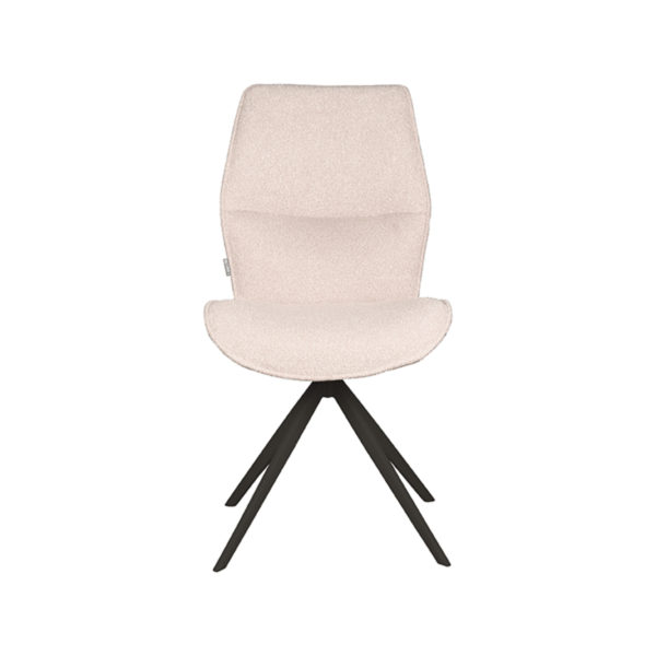 LABEL51 Eetkamerstoel Comfy - Naturel - Boucle - Zwart Onderstel - Afbeelding 2