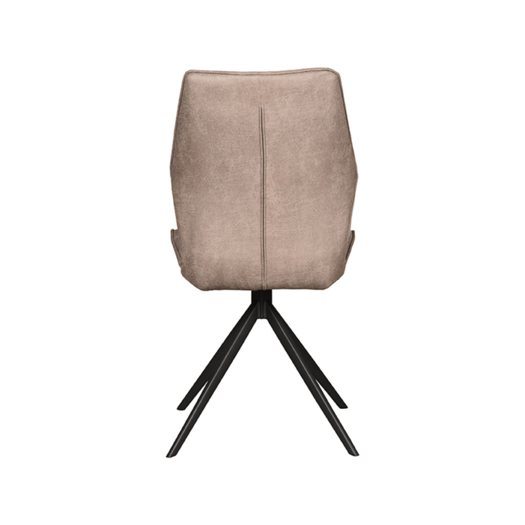 LABEL51 Eetkamerstoel Comfy - Taupe - Micro Suede - Zwart Onderstel - Afbeelding 4