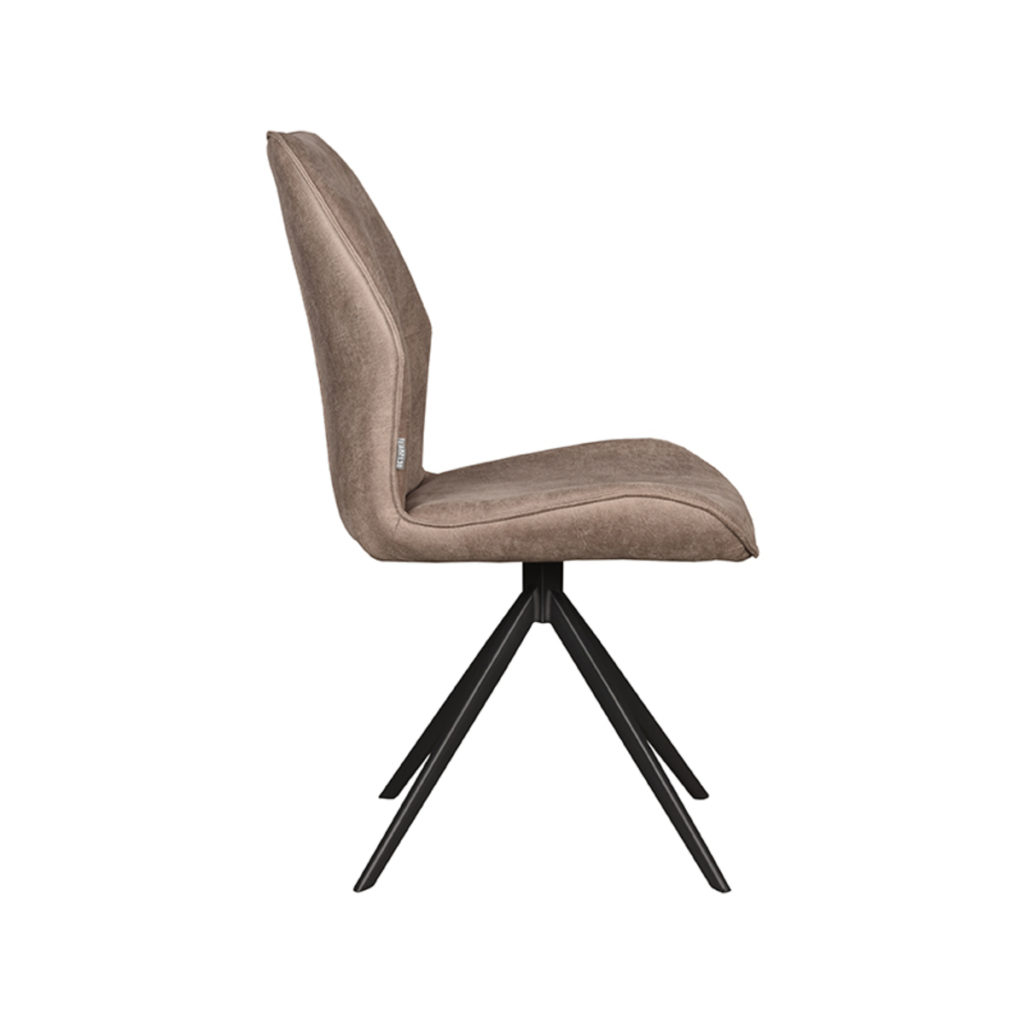 LABEL51 Eetkamerstoel Comfy - Taupe - Micro Suede - Zwart Onderstel - Afbeelding 3