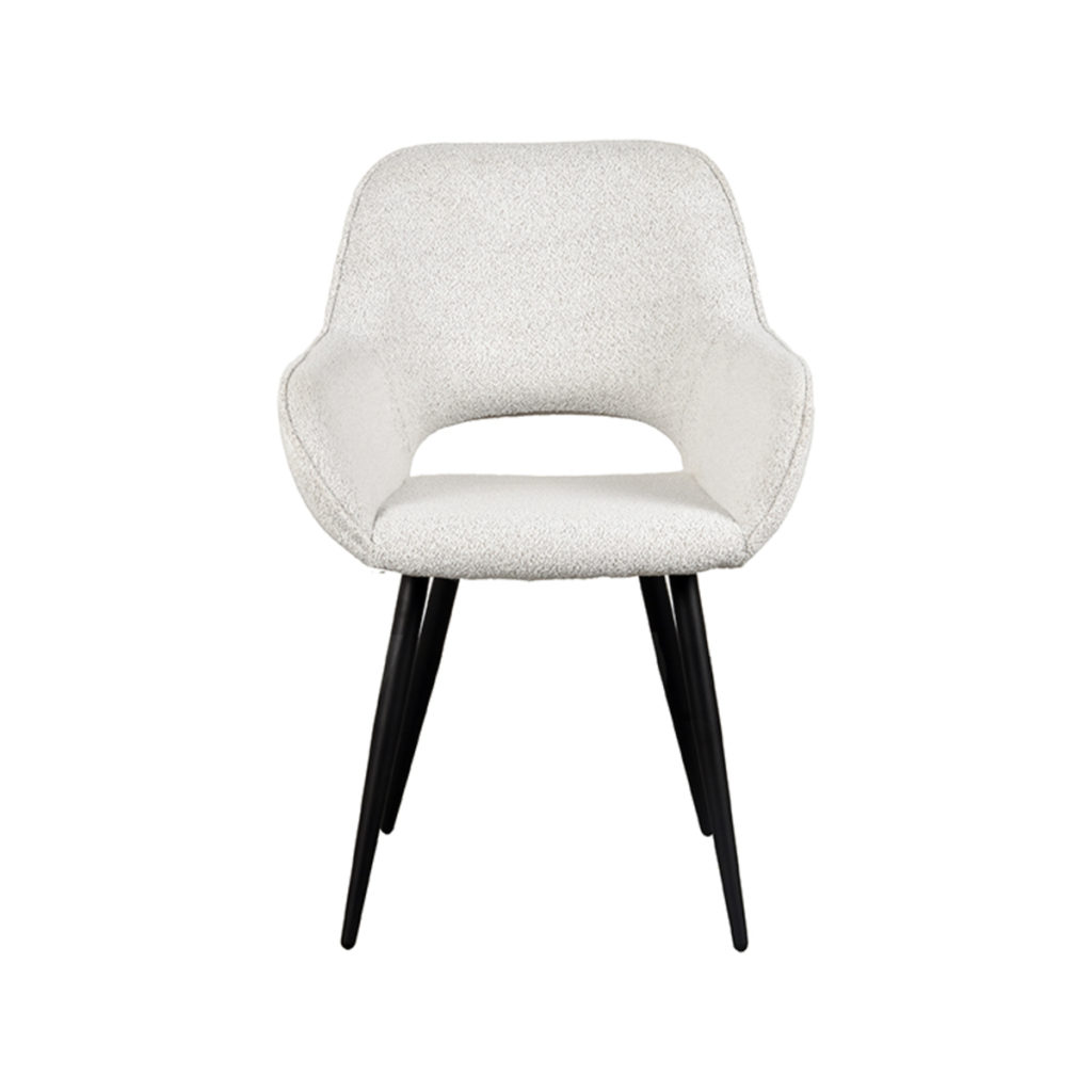 LABEL51 Eetkamerstoel Fer - Wit - Boucle - Afbeelding 2