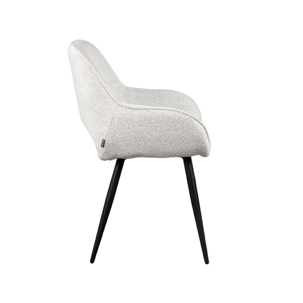 LABEL51 Eetkamerstoel Fer - Wit - Boucle - Afbeelding 3