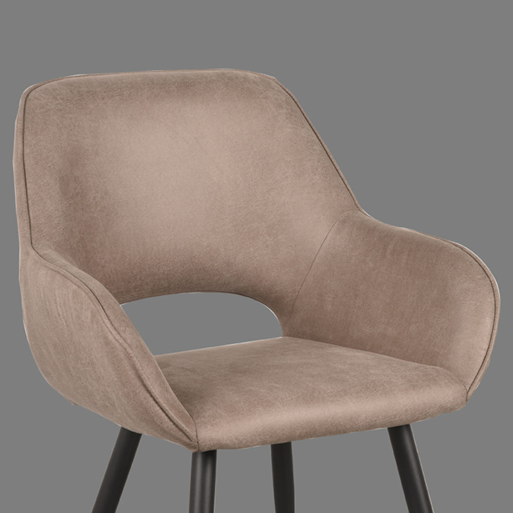 LABEL51 Eetkamerstoel Fer - Taupe - Micro Suede - Afbeelding 5