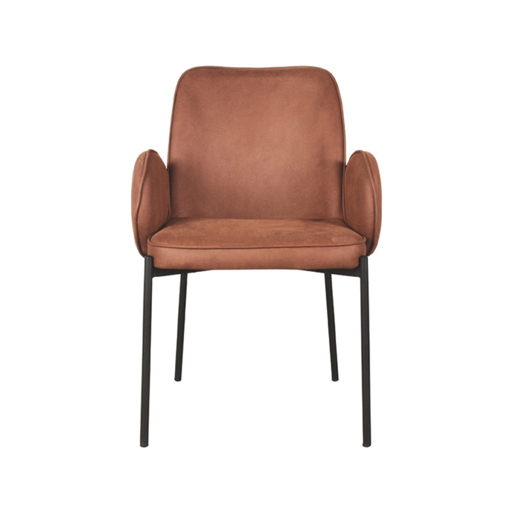 LABEL51 Eetkamerstoel Jari - Cognac - Microfiber - Afbeelding 2