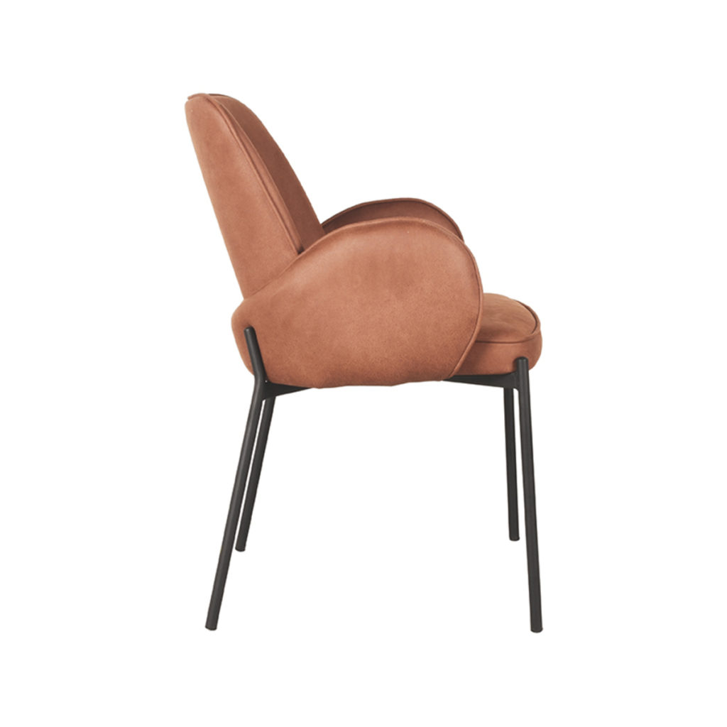 LABEL51 Eetkamerstoel Jari - Cognac - Microfiber - Afbeelding 3