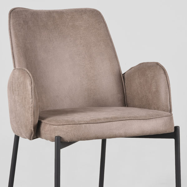 LABEL51 Eetkamerstoel Joni - Taupe - Microfiber - Afbeelding 5
